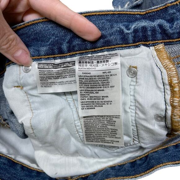 Levi’s 501 Roadside Blues Cut Off Button Fly Shorts 100% Cotton Distressed 29 - Picture 9 of 13